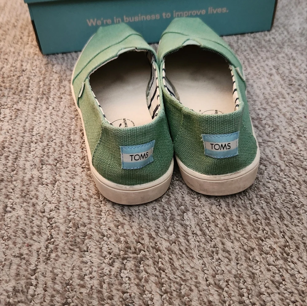 Toms Alpargata Cupsole Vintage Green Green HeritageCanvas Flats with Rubber Sole - Picture 3 of 7